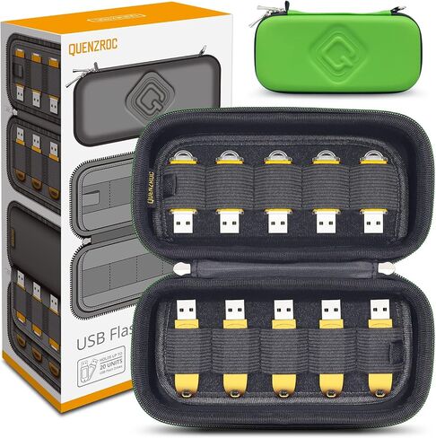 USB Flash Drives Case Organizer Fits 20 Thumb Drives USB Sticks Holder Hard Shell Storage Case Portable Box Travel Carrying Pouch in Kuwait