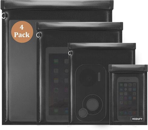 4 Pack Faraday Bags for Laptops & Tablet & Radio & Car Keys, Faraday Cage, Faraday Key Fob Protector, Waterproof & Fireproof RFID Bag, EMP Bags for Electronics in Kuwait