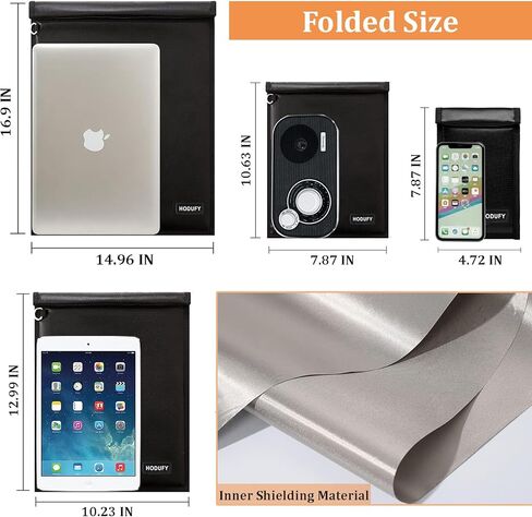 4 Pack Faraday Bags for Laptops & Tablet & Radio & Car Keys, Faraday Cage, Faraday Key Fob Protector, Waterproof & Fireproof RFID Bag, EMP Bags for Electronics in Kuwait