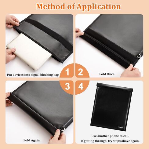 4 Pack Faraday Bags for Laptops & Tablet & Radio & Car Keys, Faraday Cage, Faraday Key Fob Protector, Waterproof & Fireproof RFID Bag, EMP Bags for Electronics in Kuwait