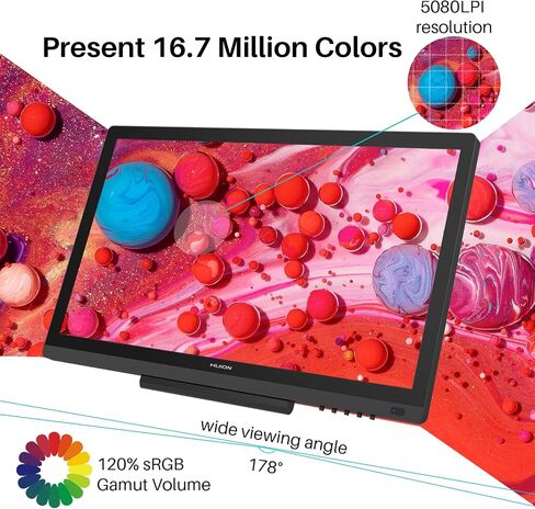 تابلت رسم Huion KAMVAS 20 مع شاشة عرض رسومية وقلم شاشة عرض 120% sRGB وظيفة إمالة خالية من البطارية قلم 8192 ضغط القلم - 19.5 بوصة in Kuwait