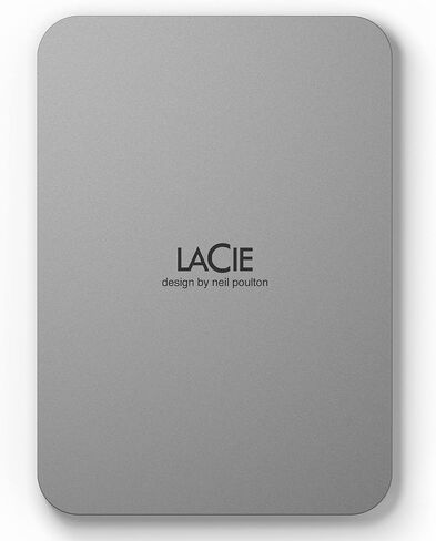 محرك الأقراص المحمول LaCie، سعة 5 تيرابايت، محرك الأقراص الصلبة الخارجي المحمول - Moon Silver، USB-C 3.2، لأجهزة الكمبيوتر الشخصية وأجهزة Mac، معاد تدويره بعد الاستهلاك، مع خطة Adobe All Apps (STLP5000400) in Kuwait