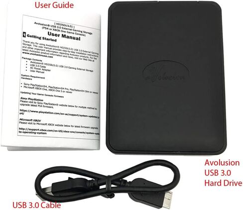 Avolusion 1TB USB 3.0 Portable PS4 External Hard Drive (PS4 Pre-Formatted) HD250U3-X1-1TB-PS - 2 Year Warranty in Saudi Arabia