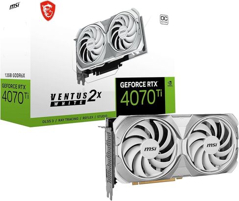 MSI بطاقة عرض مرئي للالعاب جيفورس RTX 4070 Ti 12GB GDRR6X 192 بت HDMI/DP ان في لينك تراي فروزر 3 ادا لوفليس (RTX 4070 Ti فينتوس 2X ابيض 12G OC) in Saudi Arabia