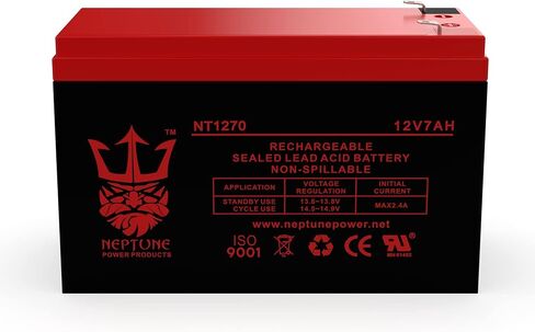 Neptune Power Brand NT1270 F1 12V 7Ah SLA Replacement Battery for APC Back-UP UPS ES 550 VA BE500C BE500U, RBC2, BE500R, BK300C, BK350, BK500, BK500BLK, BK500M, BK500MC, BK500MUS, SC420, SU420NET in Saudi Arabia