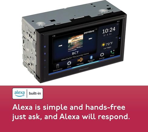 PIONEER CAR DMHW4660NEX Multimedia Digital Media Receiver With Wireless Apple CarPlay and Android Auto, 6.8-inch Capacitive Touchscreen, Double-DIN, Built-In Bluetooth, WiFi and Amazon Alexa in Kuwait