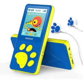 MP3 Player for Kids, WiWOO 1.8" Kids MP3 Player Music Player with FM Radio Video Games Voice Recorder and Headphone, 8GB Portable Children Media Player with Cartoon Bear Paw Expandable 128GB (Pink)