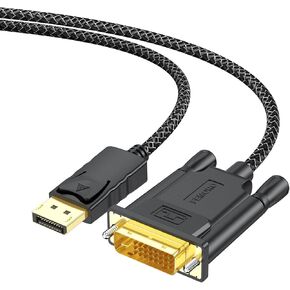 FEMORO DisplayPort to DVI Cable 6ft, DP Display Port to DVI Adapter Cable DVI-D Braided Cord 1080P for Monitor Computer Desktop Laptop Docking Station in Saudi Arabia