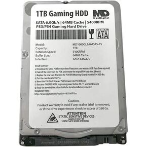 MaxDigitalData (MD1000GLSA6454-PS 1TB 64MB Cache 5400RPM SATA 6.0Gb/s 2.5inch 7MM Gaming Hard Drive (for PS3/PS4) - 2 Year Warranty in Saudi Arabia