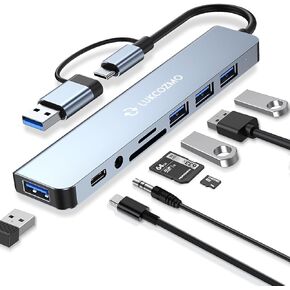 USB C Docking Station with Ethernet, 8 in 1 Docking Station to HDMI Adapter Displayport SD TF Card Reader, USB, 100W PD for USB C Thunderbolt 3 Laptops (Black) in Kuwait