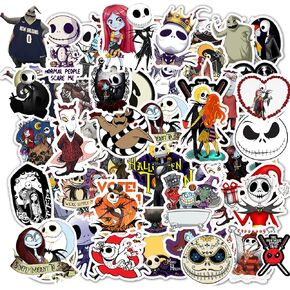 ملصقات نايتمير بيفور كريسماس من 50 قطعة، ملصقات فينيل لطيفة مقاومة للماء للابتوب وزجاجات المياه والنوت بوك ولوح التزلج والجيتار in Kuwait