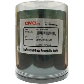 CMC Pro - Powered by TY Technology 80 Minute/700mb White inkjet CD-R in Cake Box - 100 Count in Saudi Arabia