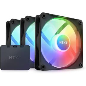 NZXT F120 RGB Core Triple Pack - 3 x 120mm Hub-Mounted RGB Fans with RGB Controller - 8 Individually-Addressable LEDs - Semi-Translucent Blades - High Static Pressure & Airflow - CAM Software - Black in Saudi Arabia