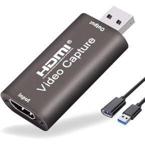 زدديمايس بطاقة التقاط الصوت والفيديو مع كيبل تمديد USB، مدخل 4K @60FPS، مخرج 1080P@60FPS، بطاقة التقاط HDMI الى USB للبث المباشر والتسجيل مع كاميرا دي اس ال ار او كاميرا فيديو او كاميرا اكشن (بني) in Kuwait