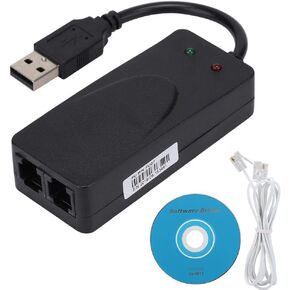 V BESTLIFE Dual Ports USB2.0 56K Voice Fax Data External V.90 V.92 Modem for Win 7/Win 8/Win 10/Win XP, Support Auto-Dial/Tone and Pulse Dialing/Auto Answer in Saudi Arabia