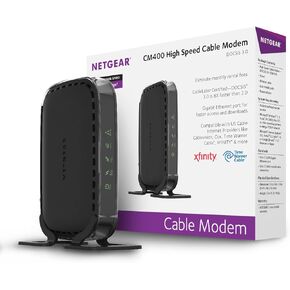 NETGEAR Cable Modem CM400 Compatible with Cable Providers Xfinity by Comcast, Spectrum, Cox | For Cable Plans Up to 100 Mbps | DOCSIS3.0, Black (CM400-100NAS)