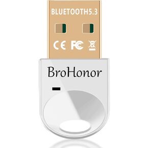 Bluetooth Adapter for PC, Bluetooth 5.3+EDR USB Dongle, Bluetooth Receiver Transmitter for Wireless Keyboard, Mouse, Speaker, Headset, Support Windows 11/10/8.1, Plug and Play No Driver Required