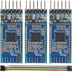 3Pcs HC-05 Wireless Bluetooth RF Transceiver Master Slave Integrated Bluetooth Module 6 Pin Wireless Serial Port Communication BT Module