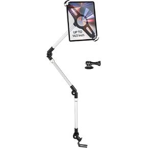 حامل تابلت كبير للسيارة / الشاحنة، حامل آيباد، حامل مقعد السيارة، مسند ذراع قابل للتعديل بالكامل للتابلت آيباد 12.9 11 10.5 الهواء، العطارات، السطح، 9.5-14.5 بوصة لوحية و 1/4 بوصة للكاميرا in Kuwait