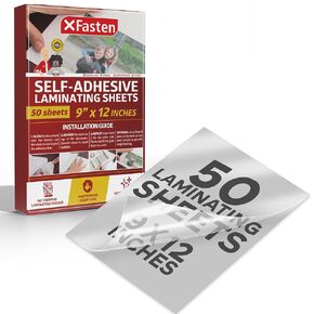 XFasten Self-Adhesive Laminating Sheets, 9 x 12 Inches (100-Pack)