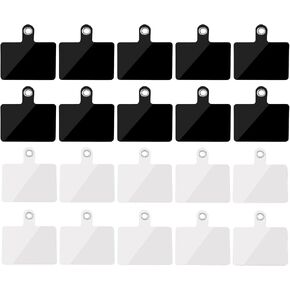 20 Pack Cell Phone Lanyard Tether Tab with Metal Ring, 2 Colors, Universal Replacement Attachment Cellphone Tether PVC Patches Sticker Pad for Wrist Phone Strap Smartphone Neck Safety Tether in Kuwait