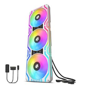 Asiahorse Matrix-Pink 56 Addressable RGB LEDs 360MM All-in-One Square Frame Integrated Fan with MB Sync/Analog Controller, Integrated PWM Control Fan for Computer Case and Liquid Cooling System