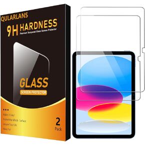 Qularlans 2 Pack Screen Protector Compatible with iPad 10th Generation 10.9 Inch 2022 (Model A2696/A2757/A2777), Tempered Glass Film Guard Anti-Scratch High Touch Sensitivity