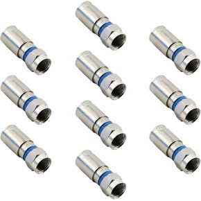 Compression RG6 F Connector Coax Coaxial Adapter Plug for Satellite & Cable TV (50 Pack) in Kuwait