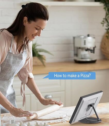 Almoz Swivel and Tilt Stand for Echo Show 15, Aluminum Stand for Show 15.6" Smart Display and Up to 18" iPad/Tablets, with 360 Degree Rotating Base, Viewing Angle Adjustable, No Need Mounting (Black) in Kuwait