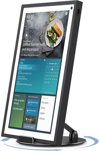 Almoz Swivel and Tilt Stand for Echo Show 15, Aluminum Stand for Show 15.6" Smart Display and Up to 18" iPad/Tablets, with 360 Degree Rotating Base, Viewing Angle Adjustable, No Need Mounting (Black) in Kuwait