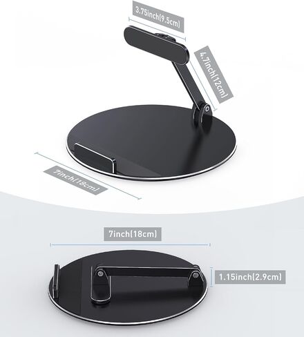 Almoz Swivel and Tilt Stand for Echo Show 15, Aluminum Stand for Show 15.6" Smart Display and Up to 18" iPad/Tablets, with 360 Degree Rotating Base, Viewing Angle Adjustable, No Need Mounting (Black) in Kuwait