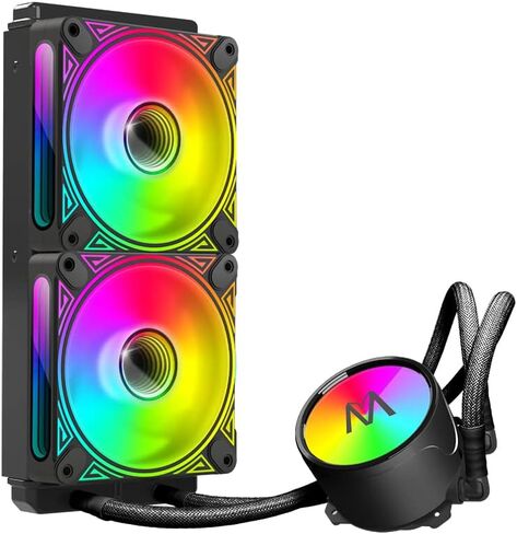 مبرد مياه لوحدة المعالجة المركزية 240 ARGB 5 فولت 3 دبابيس موصل 240 ملم مروحة RGB قابلة للعنونة 240 ملم، مبرد AIO انتل 115X/1200/1700/1366/2011/2066، AMD AM5 / AM4 /AM3+/AM3/AM2+/AM2+/FM2/ FM2/ in Kuwait