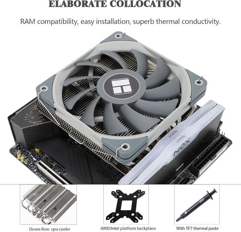 Thermalright AXP-120-X67 Black ARGB Low Profile CPU Air Cooler with Quite 120mm TL-C12015B-S Low Profile PWM Fan, 6 Heat Pipes, 67mm Height, for AMD AM4/Intel LGA 1700/1150/1151/1155/1200/2011/2066 in Saudi Arabia