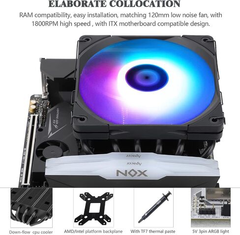 Thermalright AXP120-X67 Low Profile CPU Air Cooler with Quite 120mm TL-C12015 PWM Fan, 6 Heat Pipes, 67mm Height, for AMD AM4/Intel LGA 1700/1150/1151/1155/1851/1200/2011/2066 in Saudi Arabia