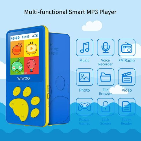 مشغل MP3 للأطفال، مشغل موسيقى WiWOO مقاس 1.8 بوصة للأطفال مع راديو FM وألعاب فيديو ومسجل صوت وسماعة رأس، ومشغل وسائط محمول للأطفال بسعة 8 جيجابايت مع كارتون بير باو قابل للتوسيع 128 جيجابايت (وردي) in Saudi Arabia