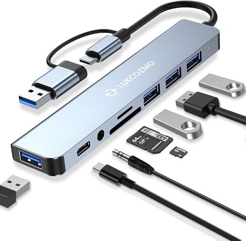 USB C Docking Station with Ethernet, 8 in 1 Docking Station to HDMI Adapter Displayport SD TF Card Reader, USB, 100W PD for USB C Thunderbolt 3 Laptops (Black) in Saudi Arabia