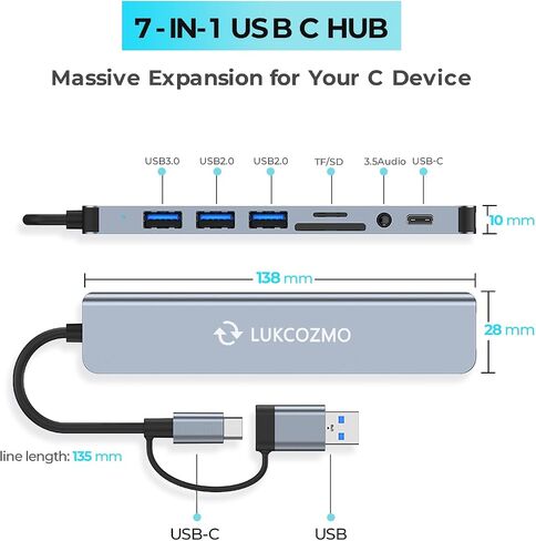 USB C Docking Station with Ethernet, 8 in 1 Docking Station to HDMI Adapter Displayport SD TF Card Reader, USB, 100W PD for USB C Thunderbolt 3 Laptops (Black) in Saudi Arabia