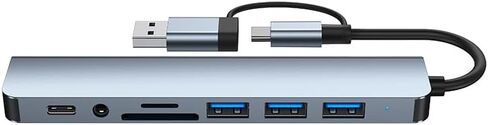 USB C Docking Station with Ethernet, 8 in 1 Docking Station to HDMI Adapter Displayport SD TF Card Reader, USB, 100W PD for USB C Thunderbolt 3 Laptops (Black) in Saudi Arabia