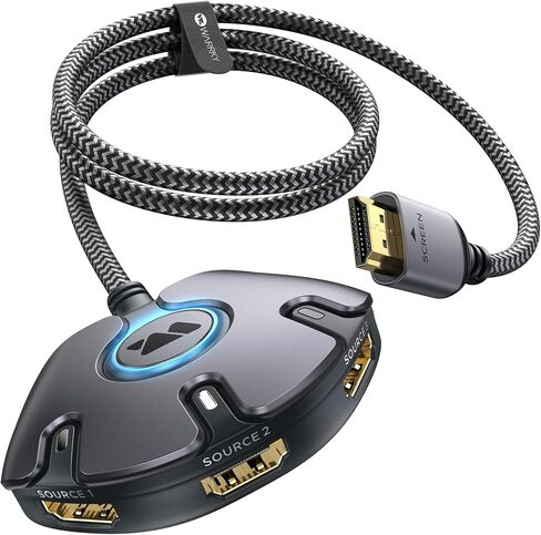 محول HDMI 3 في 1 خارج 4K 60 هرتز، WARRKY كابل نايلون أطول بطول 3.3 قدم، قابس مطلي بالذهب، محول HDMI، موسع منفذ HDMI أحادي الاتجاه 3x1، يدعم HDCP2.2، ثلاثي الأبعاد، HDR لـ Fire Stick، Xbox، PS5/4 /3، التلفاز in Kuwait