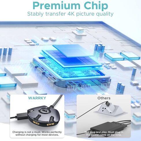 محول HDMI 3 في 1 خارج 4K 60 هرتز، WARRKY كابل نايلون أطول بطول 3.3 قدم، قابس مطلي بالذهب، محول HDMI، موسع منفذ HDMI أحادي الاتجاه 3x1، يدعم HDCP2.2، ثلاثي الأبعاد، HDR لـ Fire Stick، Xbox، PS5/4 /3، التلفاز in Kuwait