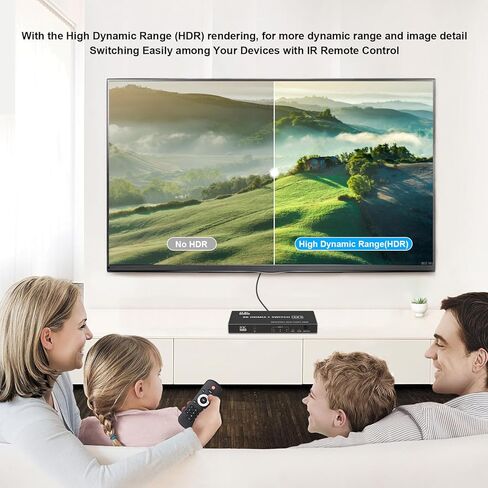 8K HDMI 2.1 Switch 3 in 1 Out، HDMI Switch Splitter 4K @ 120 هرتز / 8K @ 60 هرتز مع جهاز تحكم عن بعد بالأشعة تحت الحمراء، محدد محول HDMI لأجهزة Xbox PS4 PC TV in Kuwait