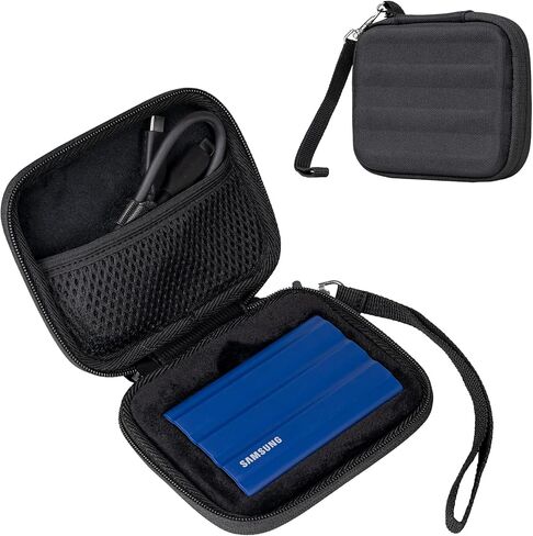 حقيبة حمل ProCase لجهاز Samsung T7 Shield SSD خارجي مع 2 ربطات للكابل، منظم سفر للتخزين الصلب المقاوم للصدمات من مادة EVA لمحرك الأقراص الصلبة المحمول T7 Shield USB 3.2 1 تيرابايت 2 تيرابايت - أسود in Kuwait