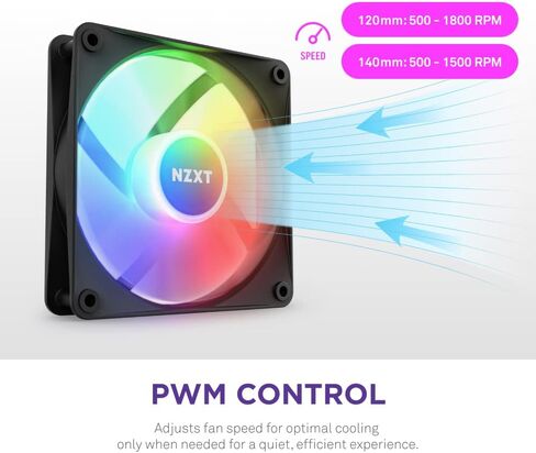 NZXT F120 RGB Core Triple Pack - 3 x 120mm Hub-Mounted RGB Fans with RGB Controller - 8 Individually-Addressable LEDs - Semi-Translucent Blades - High Static Pressure & Airflow - CAM Software - Black in Saudi Arabia