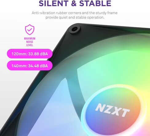 NZXT F120 RGB Core Triple Pack - 3 x 120mm Hub-Mounted RGB Fans with RGB Controller - 8 Individually-Addressable LEDs - Semi-Translucent Blades - High Static Pressure & Airflow - CAM Software - Black in Saudi Arabia