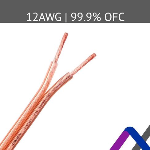 سلك مكبر صوت JAVEX مقاس 16 AWG [50 قدمًا، نحاس خالٍ من الأكسجين OFC] كابل HighFlex لأنظمة Hi-Fi والمسرح المنزلي ونظام صوت السيارة، أزرق/أسود in Kuwait