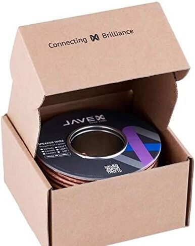 سلك مكبر صوت JAVEX مقاس 16 AWG [50 قدمًا، نحاس خالٍ من الأكسجين OFC] كابل HighFlex لأنظمة Hi-Fi والمسرح المنزلي ونظام صوت السيارة، أزرق/أسود in Kuwait