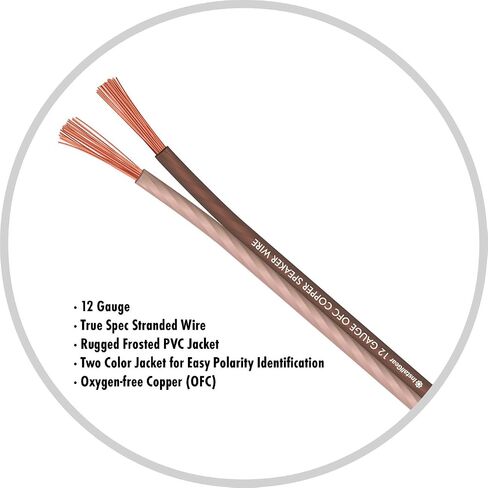 InstallGear 12 Gauge Speaker Wire with 12 Banana Plugs (100ft) - 12 AWG Speaker Wire Speaker Cable 99.9% | Oxygen-Free Copper - True Spec and Touch Cable | Speaker Wire 12 Gauge | Outdoor Speaker Wire in Saudi Arabia