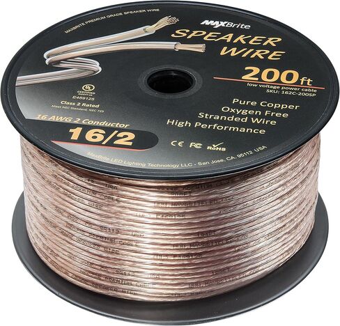 50 ft. Spool High Performance 16 Gauge Speaker Wire, Oxygen Free Pure Copper - UL Listed Class 2 in Kuwait