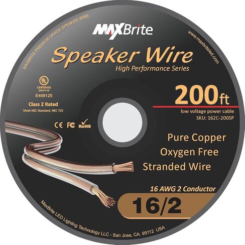 50 ft. Spool High Performance 16 Gauge Speaker Wire, Oxygen Free Pure Copper - UL Listed Class 2 in Kuwait