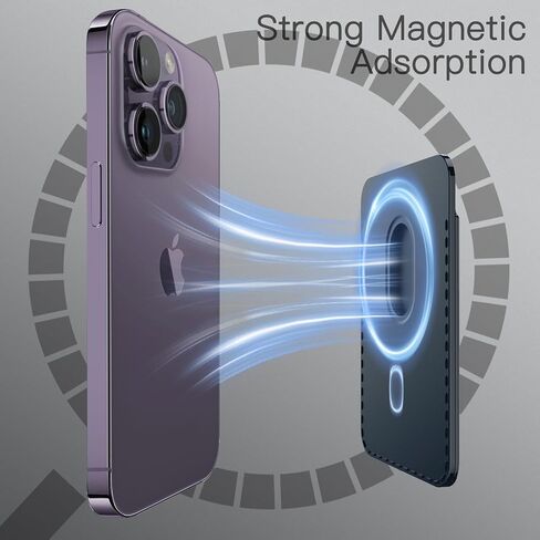 محفظة JETech المغناطيسية متوافقة مع MagSafe لسلسلة iPhone 15/14/13/12، حامل بطاقة هاتف PU، تخزين 1-2 بطاقة (Wisteria) in Kuwait